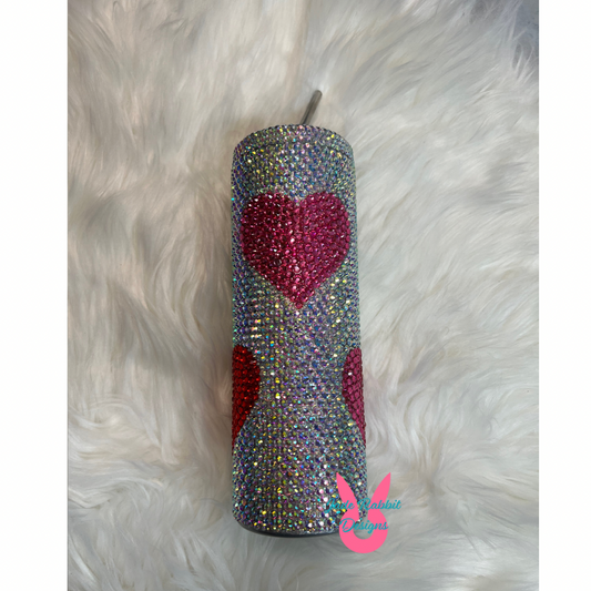 Blinged Hearts Tumbler - 20 Oz